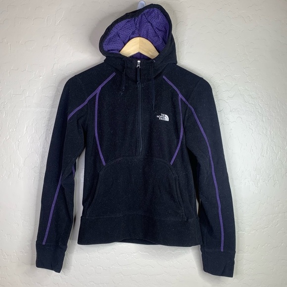 The North Face Tops - The North Face Fleece 1/2 Zip Hooded Pullover Sweatshirt